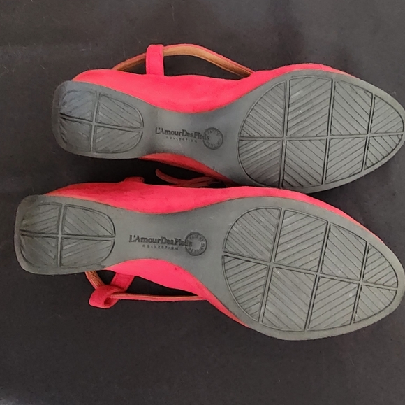 L'Amour des Pieds red suede wedge size 9 - Picture 3 of 9